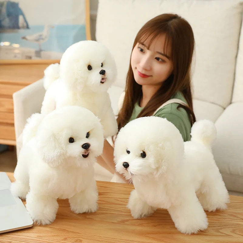 Simulation Maltese Dog Plush Toy Stuffed Animals High Quality Realistic French Bulldog German Shepherd Pug Pet Puppy Doll Toys