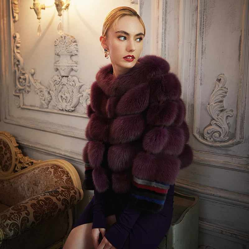 Women's Fur Coat 2223 Trend Natural Fur Long Mink Purple Fashion Outerwear Jackets Trench Coats New In Outdoor Clothes Clothing