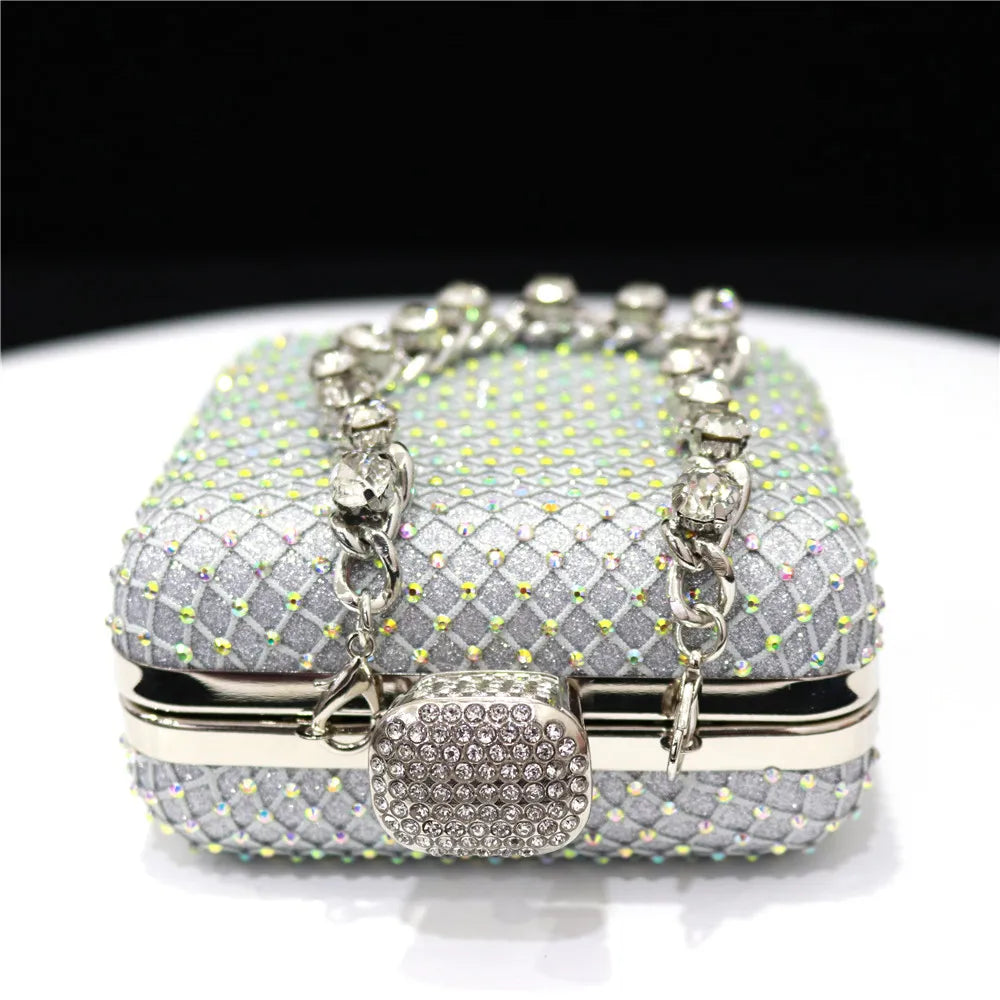 Women Evening Bags With Diamonds Style Party Handbags Metal Day Clutch Purse gold handbags for women