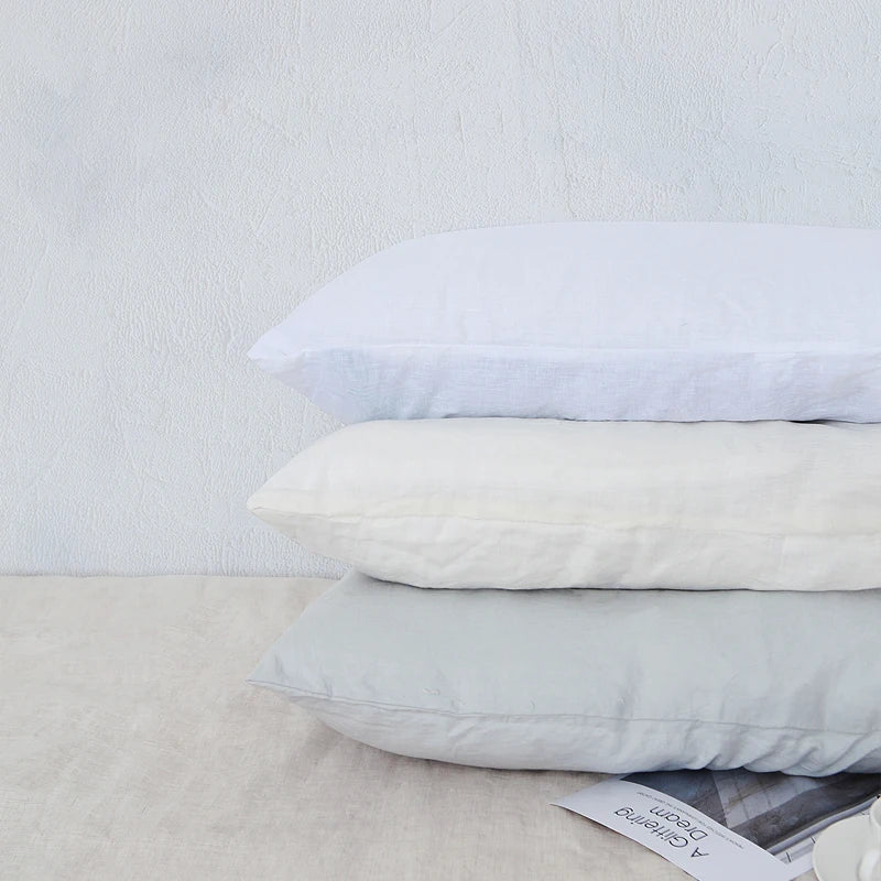 100% Linen Pillowcases, Solid Color Envelope Pillow Case, Bedding Bedroom Pillow Cover, 40x60cm/50x70cm/50x90cm