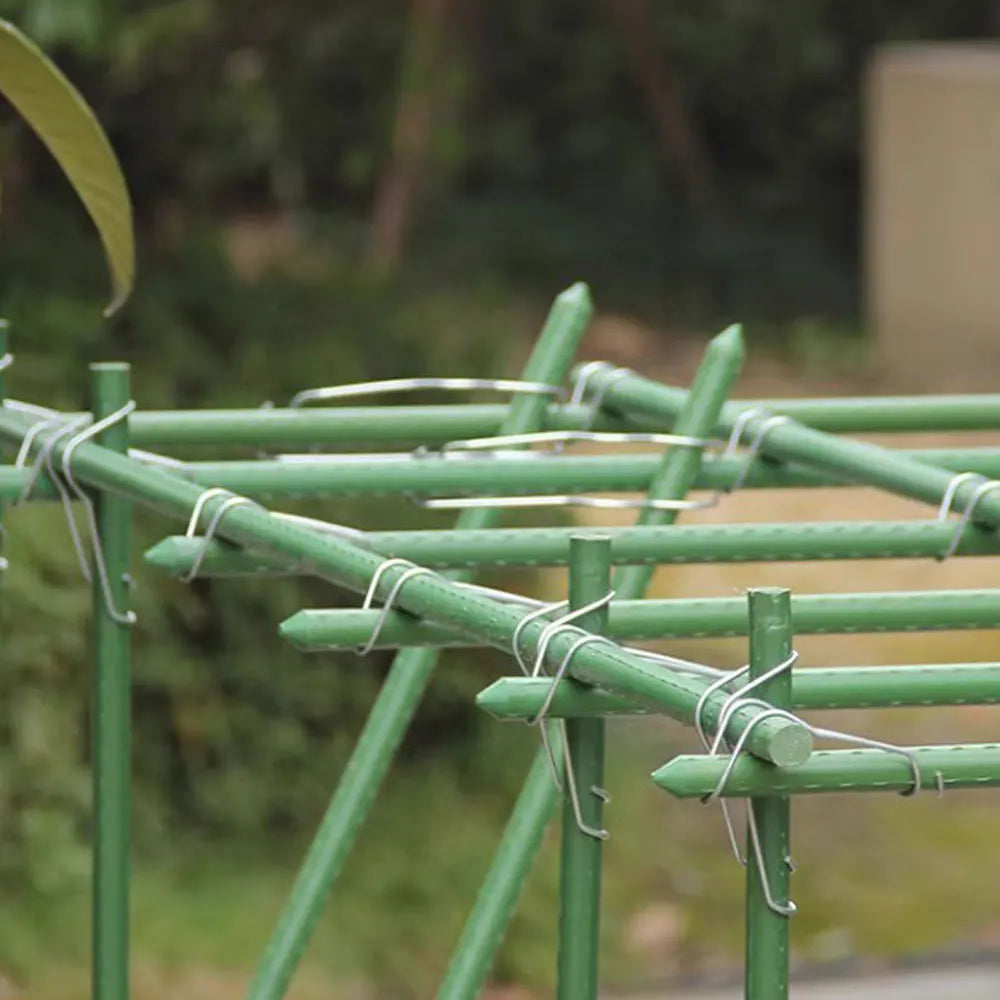 10pcs Plant Trellis Connecting Buckles Climbing Pipe Support Fixing Tool Garden Stake Connectors For Vegetable Garden Roof