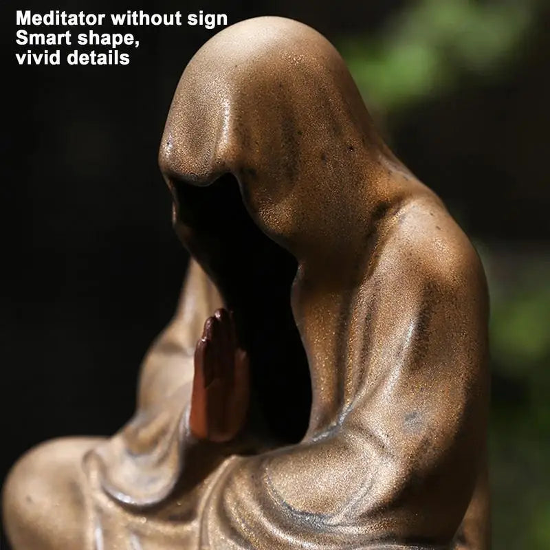 Formless Buddha Meditation Ceramic Monk Incense Holder Burner Home Living Room Garden Tearoom Yoga Room Zen Decoration