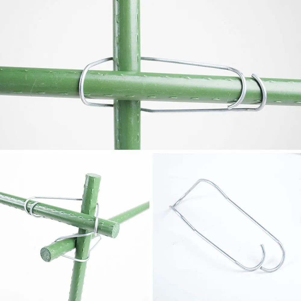 10pcs Plant Trellis Connecting Buckles Climbing Pipe Support Fixing Tool Garden Stake Connectors For Vegetable Garden Roof