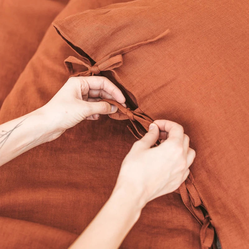 100% Linen White Pillowcase 50x70 Nordic Pillow Covers 2PCS for Bed Sleeping Simple Flax Pillowcases 50x90 King Size