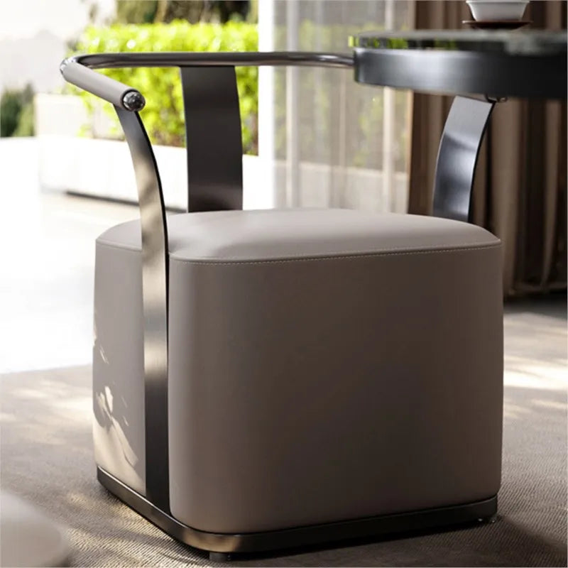 Wuli House Tea Chairs Internet Celebrity Armrest Backrest Designer Single Chair Villa Light Luxury Minimalist Home Guest Chairs