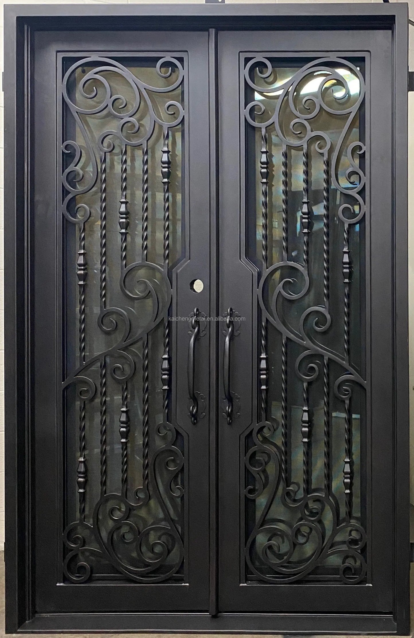 Wrought Iron Glass Door Customized Size Door Wrought Iron Simple Iron Door Hot Selling