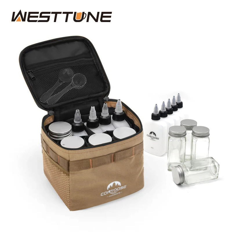 9pcs Seasoning Jar Camping Seasoning Bottle Set Storage Container Condiment Jars Organizer Camping Supplies for Picnic BBQ