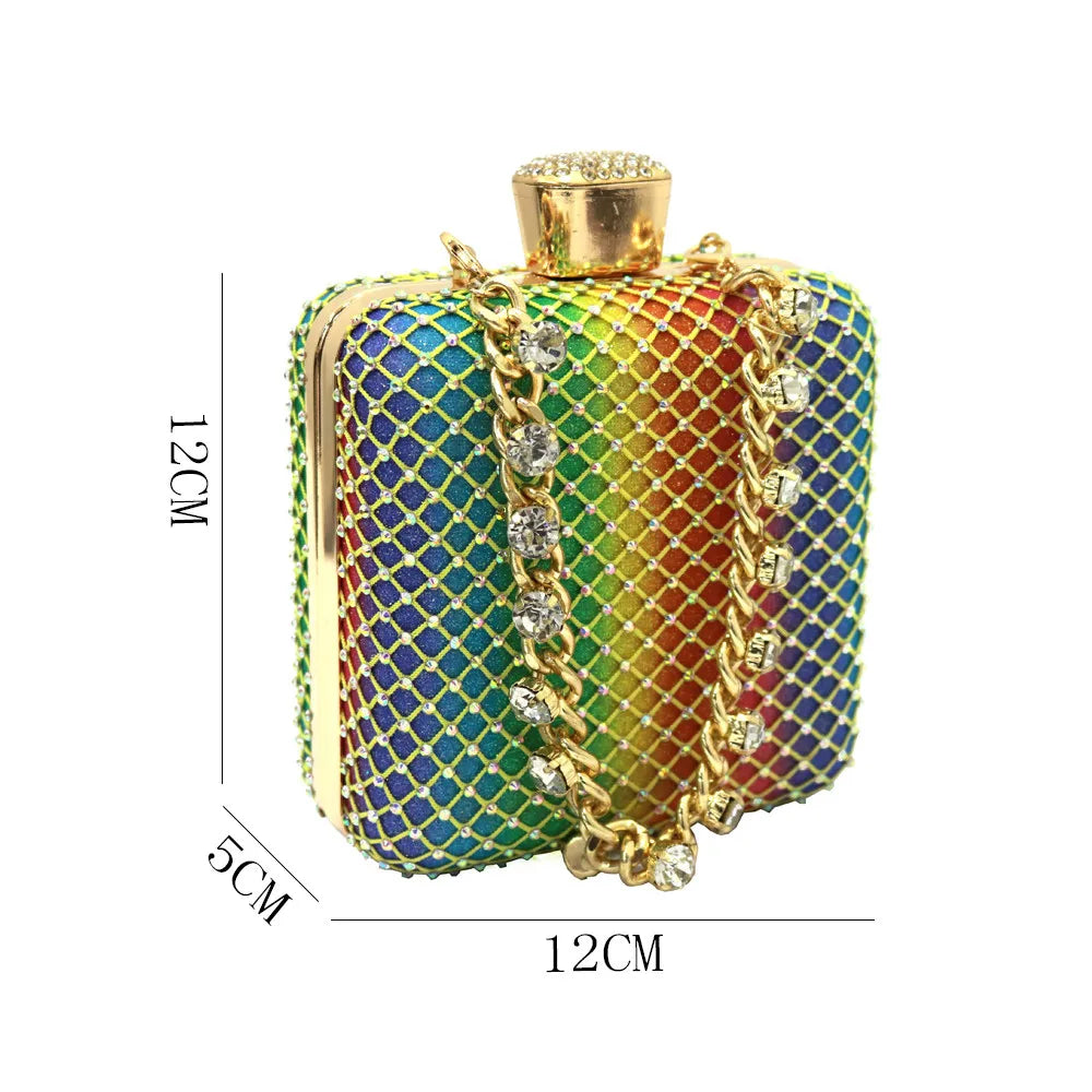 Women Evening Bags With Diamonds Style Party Handbags Metal Day Clutch Purse gold handbags for women