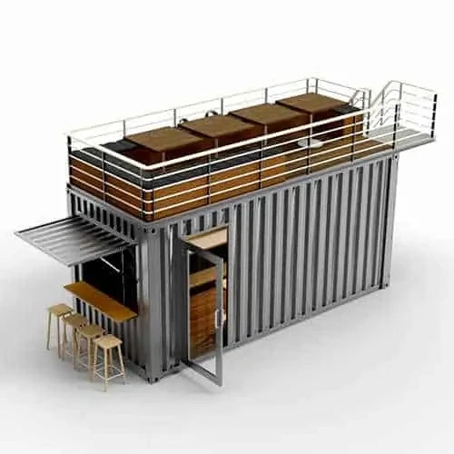Prefabricated Shipping Container Restaurant Cafe Double Decker Prefabricated Container Shops