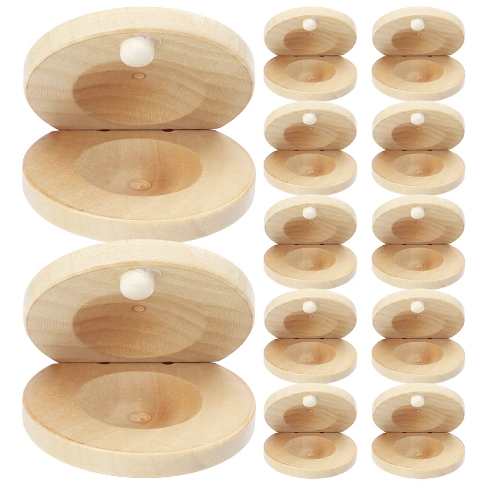 12 Pcs Castanets Children Wood Music Instrument Puzzle Kids Finger Small Wooden Infant
