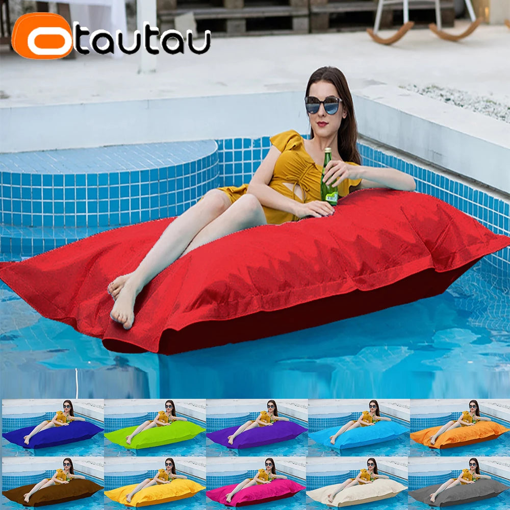 OTAUTAU 6ft Giant Floating Bean Bag Lounger Cover No Filler Outdoor Swimming Pool Pillowsac Garden Beach Beanbag Salon Sac DD034