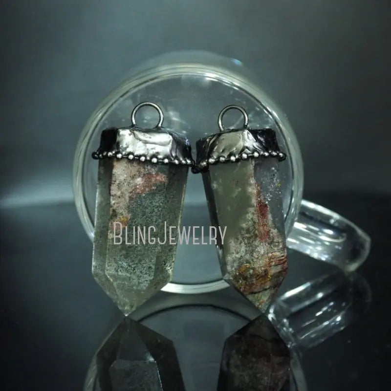 10pcs Lodolite Garden Quartz Crystal Necklace Pendant Natural Talisman Witch Wicca Pendulum Chakra Spiritual Jewelry Charms