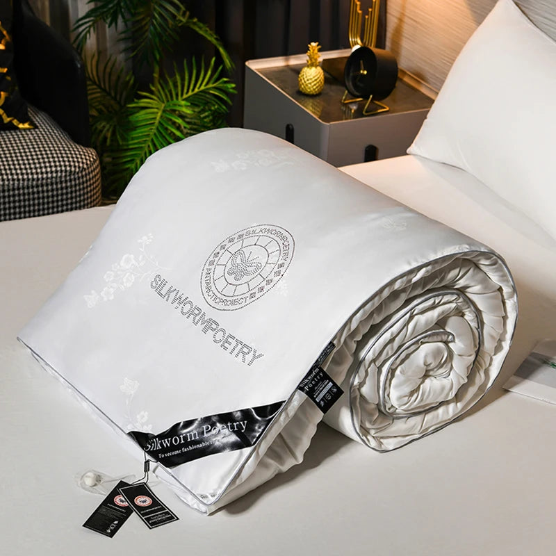 100% mulberry silk Handmade real silk quilt winter warm comforter spring autumn blanket thicken home hotel single double quilt