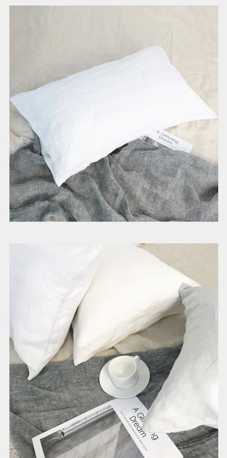 100% Linen Pillowcases, Solid Color Envelope Pillow Case, Bedding Bedroom Pillow Cover, 40x60cm/50x70cm/50x90cm