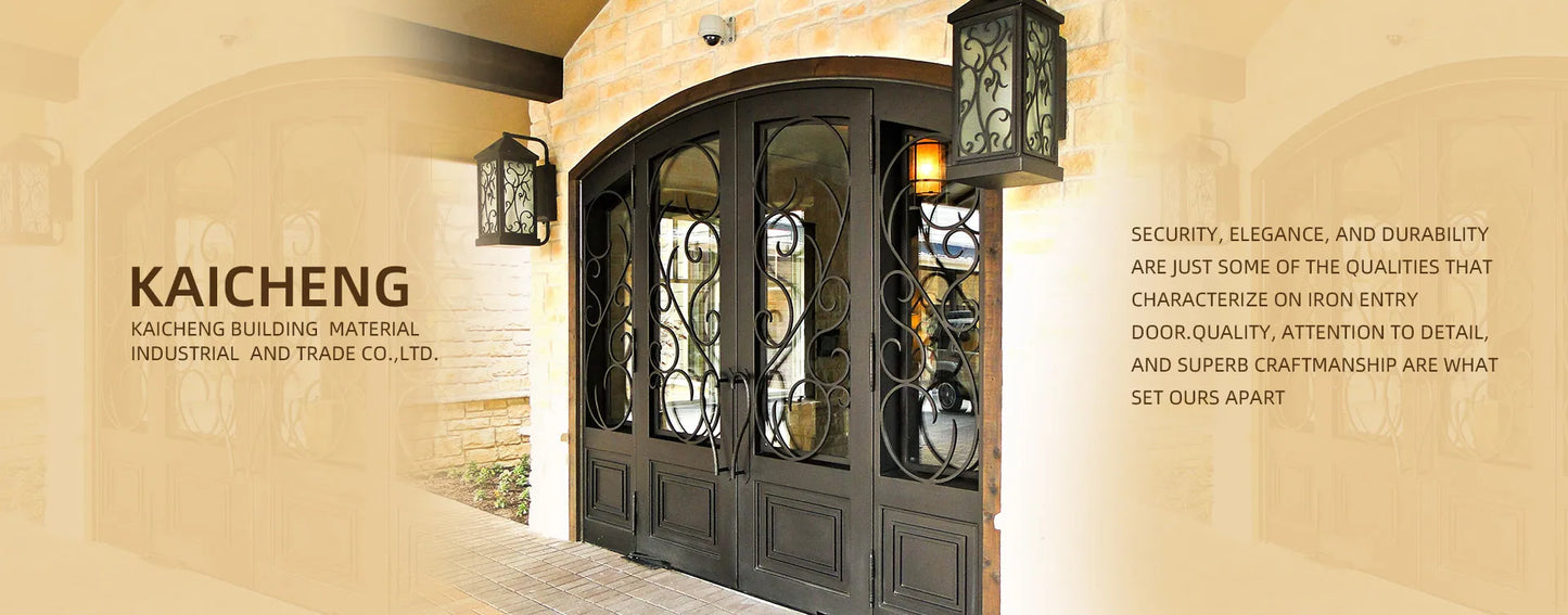 Wrought Iron Glass Door Customized Size Door Wrought Iron Simple Iron Door Hot Selling