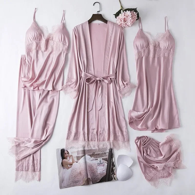 Women New Bride Bridesmaid Wedding Party Robe Female Sleepwear White Kimono Pajamas Rayon Casual Nightgown Home Clothes