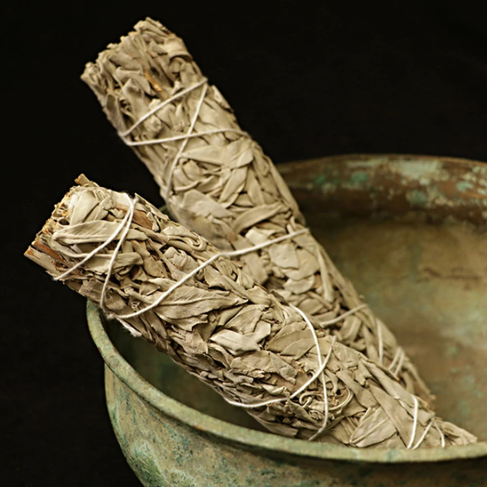 1-10PCS Natural White Sage Bundle Smudge Sticks California Pure Leaf for Spiritual Home Cleaning Sage Incense Aromatherapy