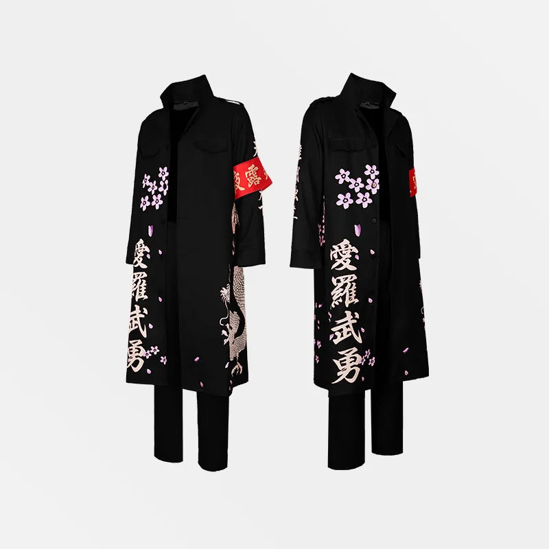 Anime Japanese Bosozoku Kimono Cosplay Costume Special Attack Uniform Coat Dragon Pattern 6 Colors Halloween Christmas Carnival