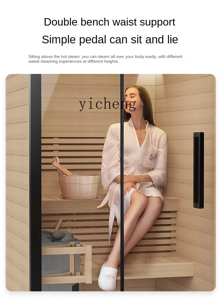 ZK Solid Wood Household Steam Room Volcanic Rock Wet Steam Health Room Medical Stone Sauna Room