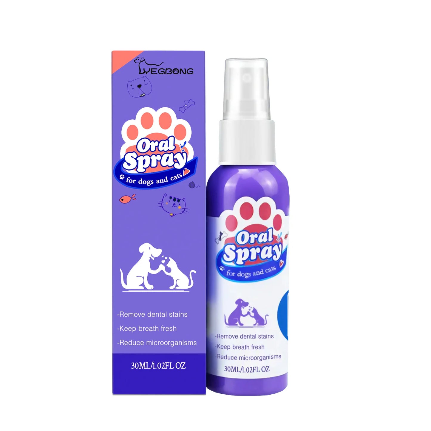 3pcs Dog tooth Sprays Remove tooth stains and bad breath for cats and dogs Fresh pet oral Care dental spray deodorant