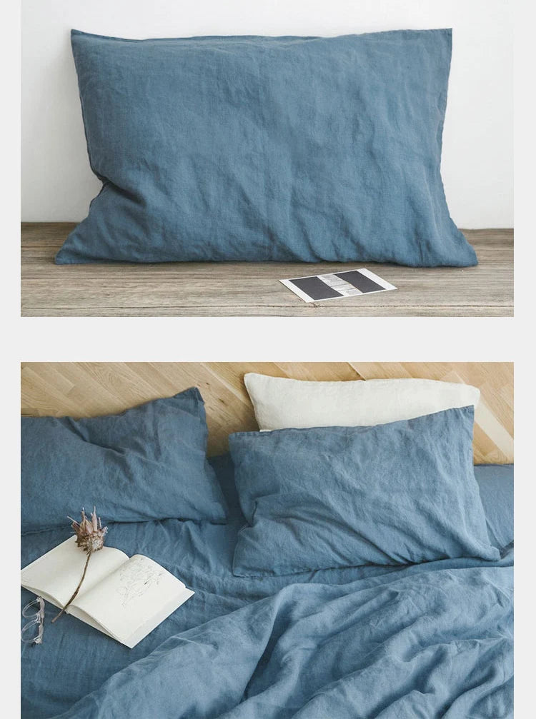 100% Linen Pillowcases, Solid Color Envelope Pillow Case, Bedding Bedroom Pillow Cover, 40x60cm/50x70cm/50x90cm
