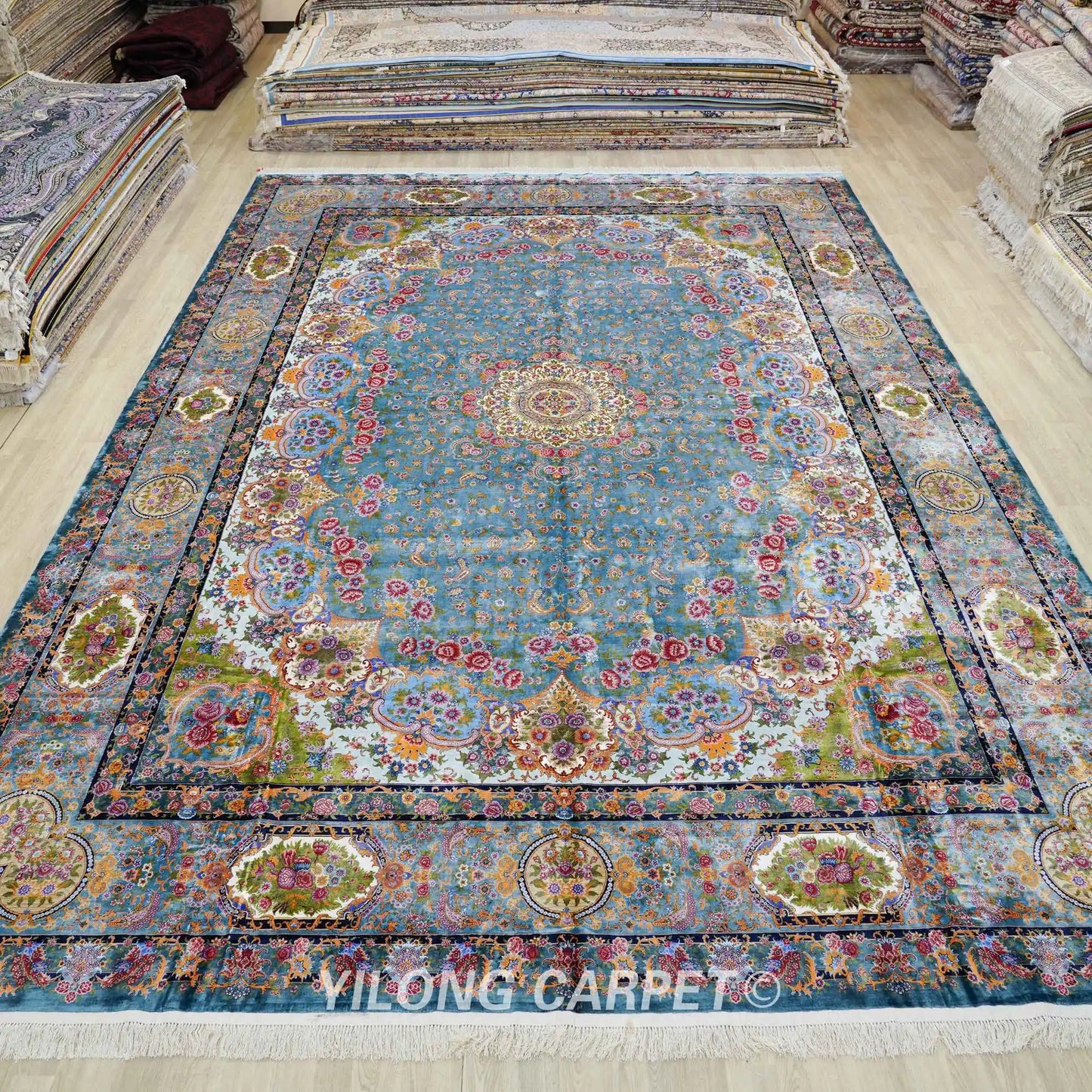 12'x18' Handknotted Silk Carpet Oriental Extra large Indoor Durable Rug (TJ445A)