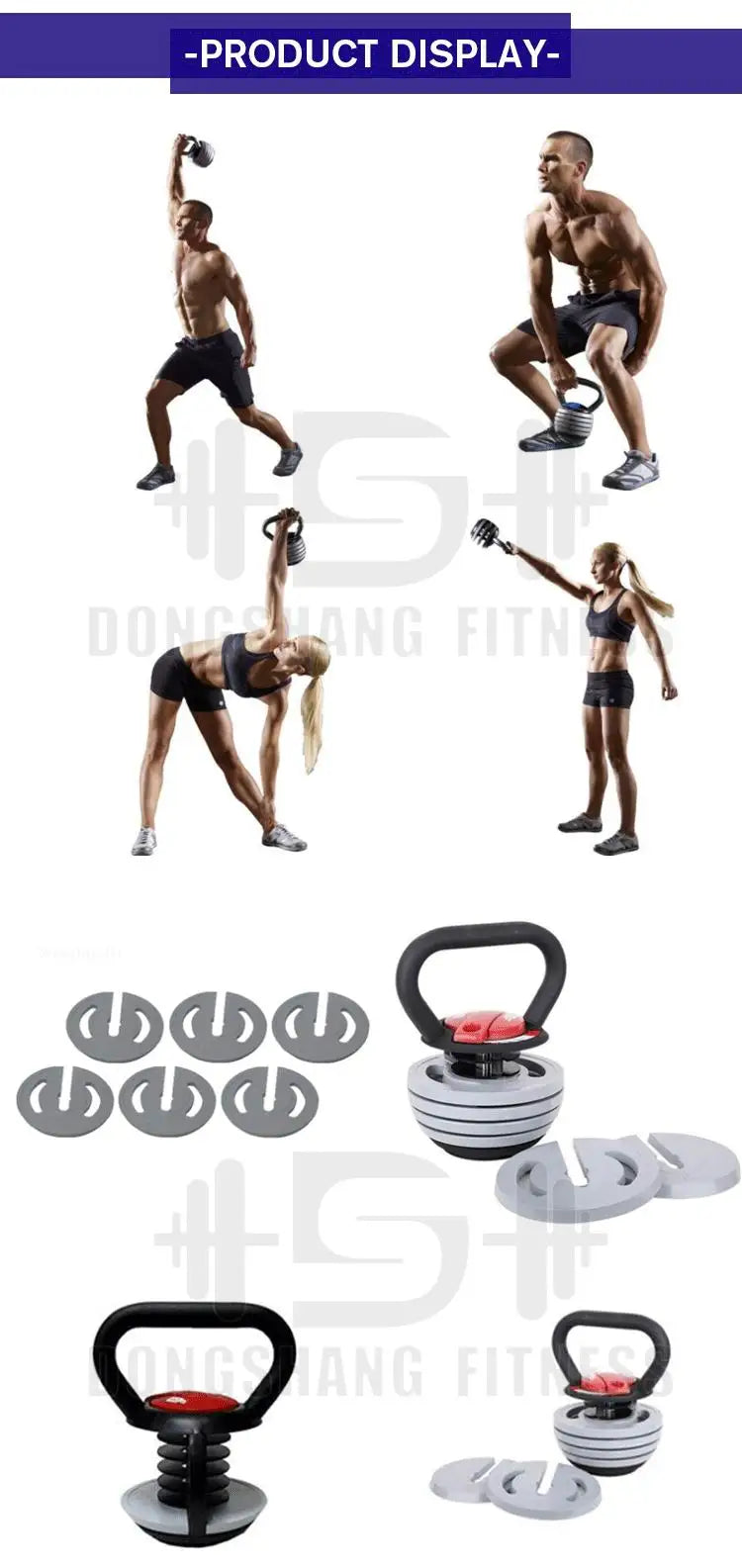10-40LB Custom Logo Adjustable Kettlebell Weights Sets For Men Women Home Fitness Gym Equipment