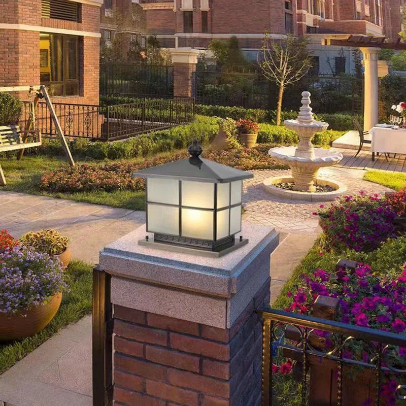WPD Outdoor Electricity Post Lamp Vintage Creative Chinese Brass Pillar Light LED Waterproof IP65 for Home Villa Courtyard
