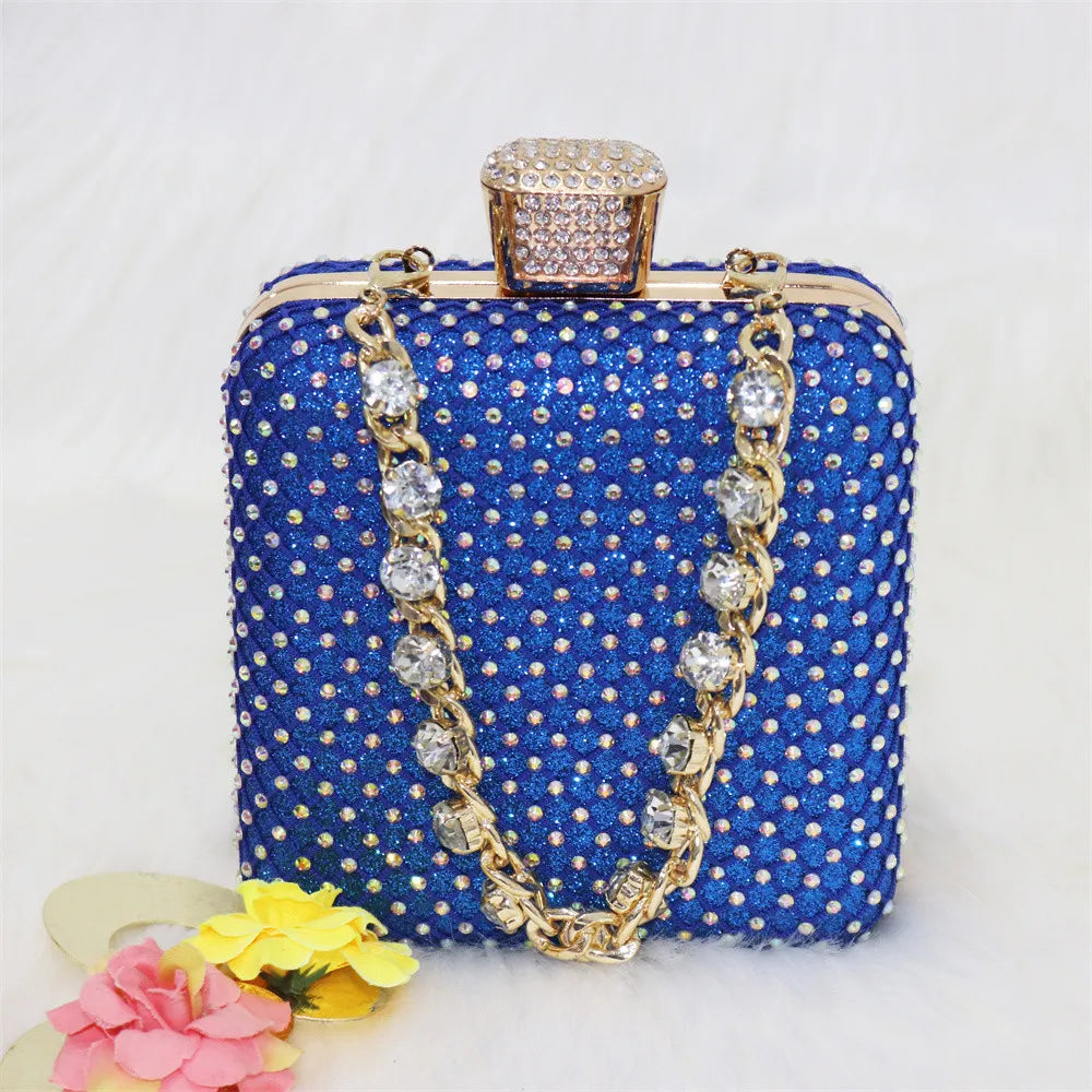 Women Evening Bags With Diamonds Style Party Handbags Metal Day Clutch Purse gold handbags for women