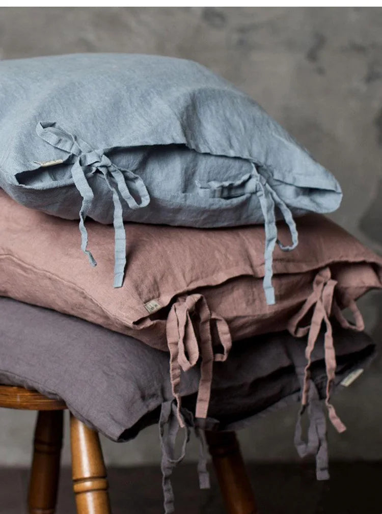 100% Linen White Pillowcase 50x70 Nordic Pillow Covers 2PCS for Bed Sleeping Simple Flax Pillowcases 50x90 King Size