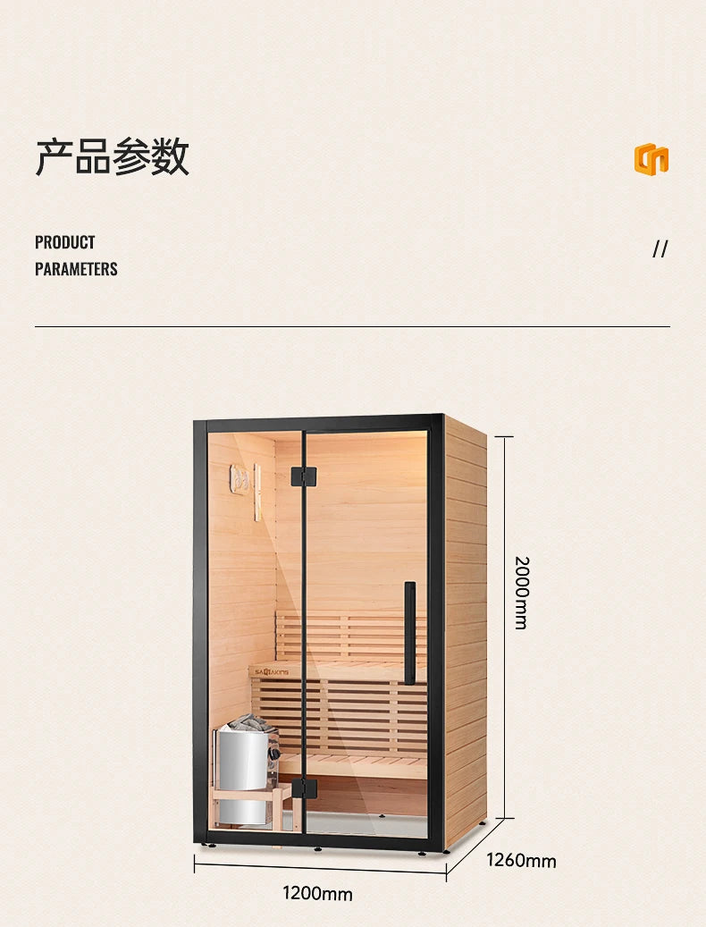ZK Solid Wood Household Steam Room Volcanic Rock Wet Steam Health Room Medical Stone Sauna Room