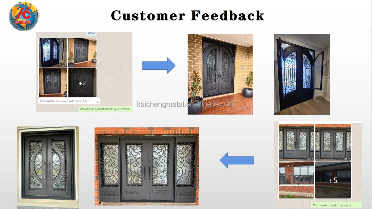 Wrought Iron Glass Door Customized Size Door Wrought Iron Simple Iron Door Hot Selling