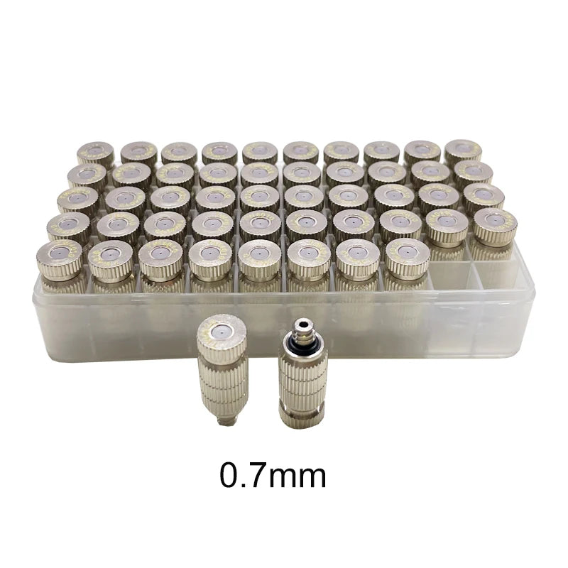 High Quality 50pcs High Pressure Brass Fog Mist Nozzle Fogging Spray Head 10/24 Male Threaded 0.1-0.8mm Orifice Fog Nozzles