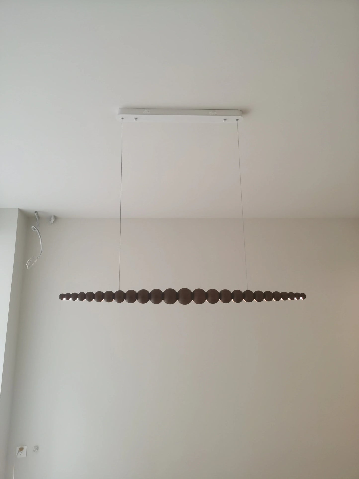 Wooden Pendant Lights Hanging Lamp Modern Table LED Long Linear Light Kitchen Island Lighting for Dining Living Room Office