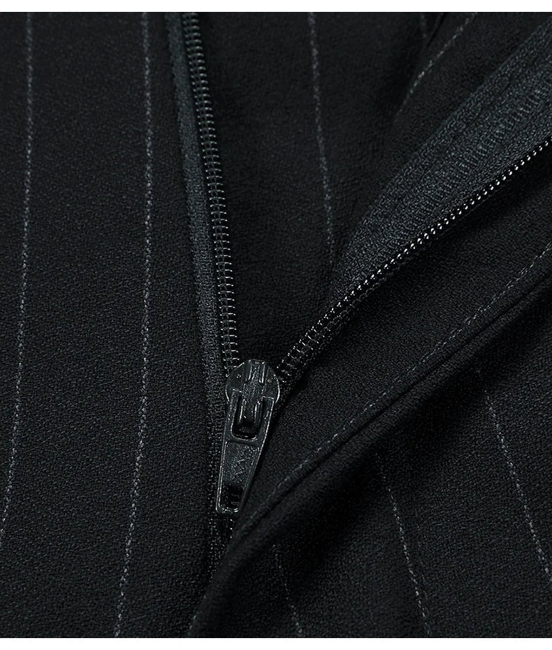 100% Wool Suits For Men Blazer Sets Jacket Vest Pant Double Breasted Striped 2022 Wedding Groom Wear Slim Fit Daily Clothing