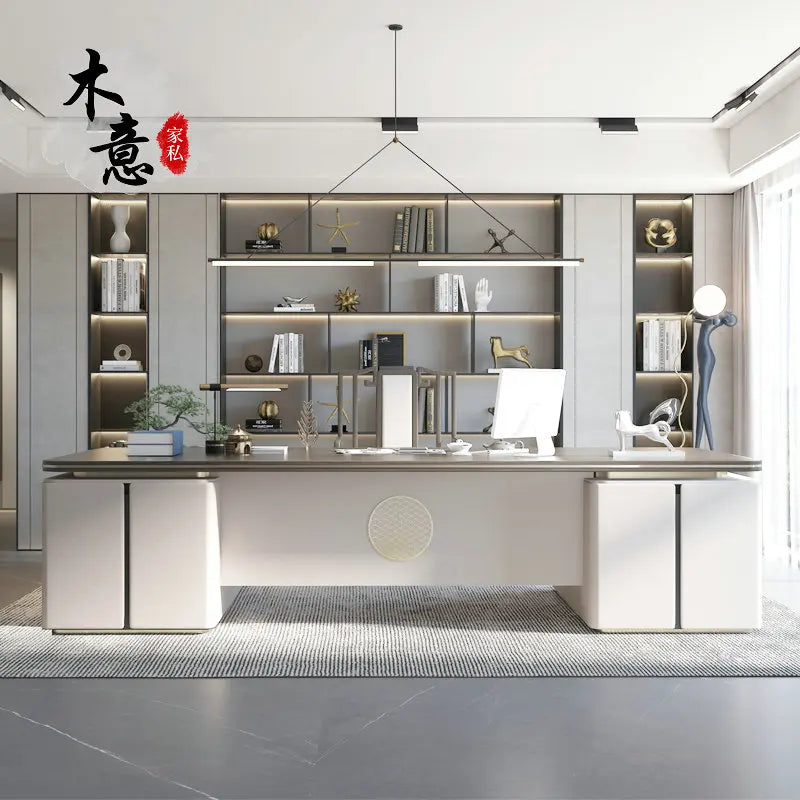 White Studio Standing Desk Drawer Gadgets Makeup Modern Desk Organizer Reception Gadgets Escritorio Gaming Luxury Furniture