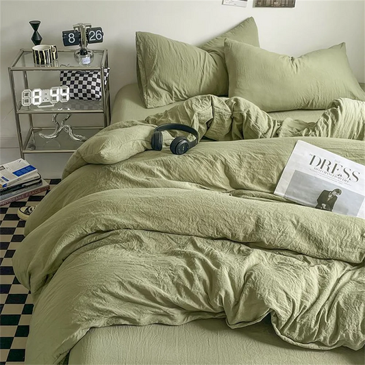 Thick Pure Brushed Bed Sheets, Duvet Cover Set, Four Piece Bedding Set Bed Sheet, Fully Enclosed for Home Gift