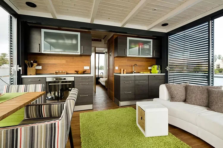 Modern BoatHouse Modular Floating Home Prefab Container Hotel Floating Hotel