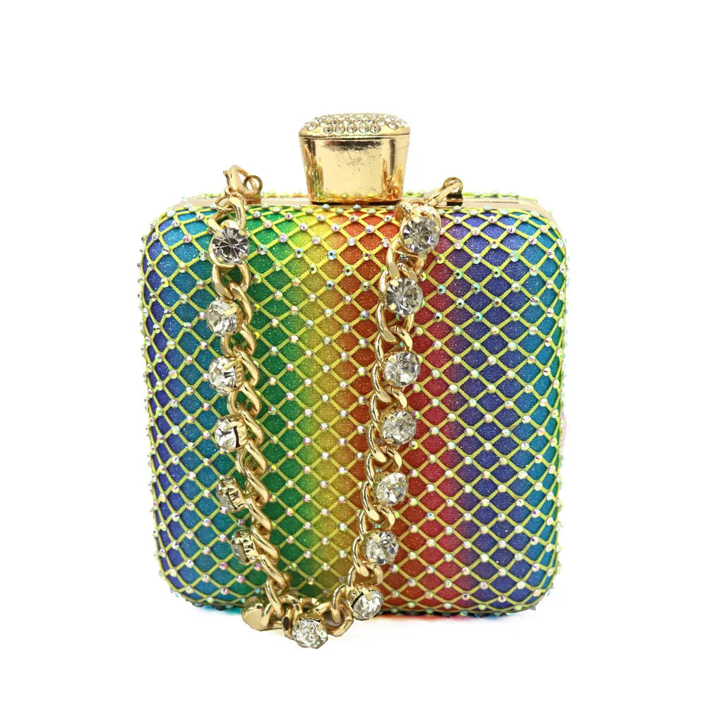 Women Evening Bags With Diamonds Style Party Handbags Metal Day Clutch Purse gold handbags for women
