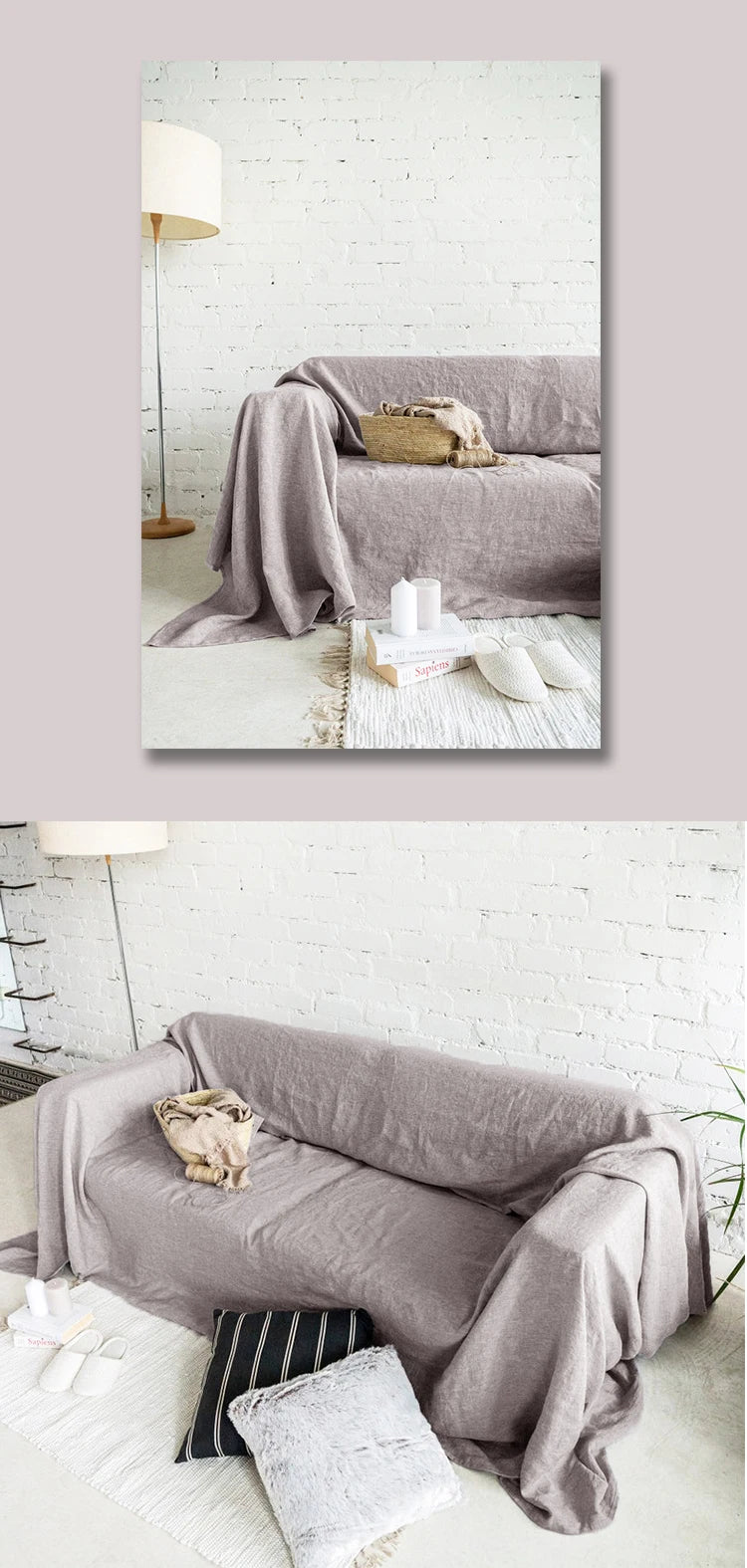100% Linen Sofa Cover ,Premium Quality Sofa Slipcover, Soft Couch Chair Cover for Living Room Bedroom LOVESEAT Home Textile