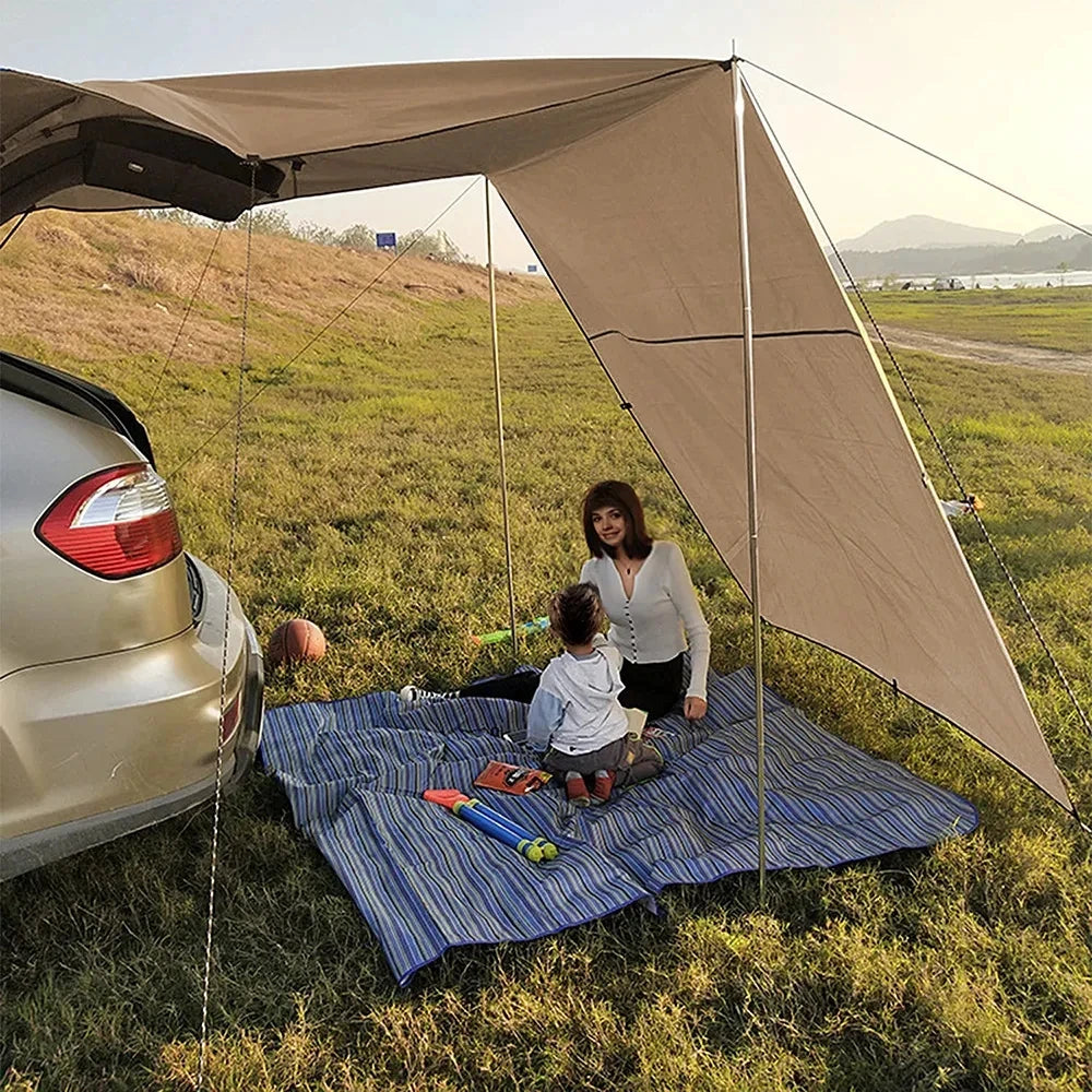 Camping Tarp Waterproof Portable Tarp Multifunctional Outdoor Camping Traveling Awning Backpacking Tarp Shelter Rain Tarp