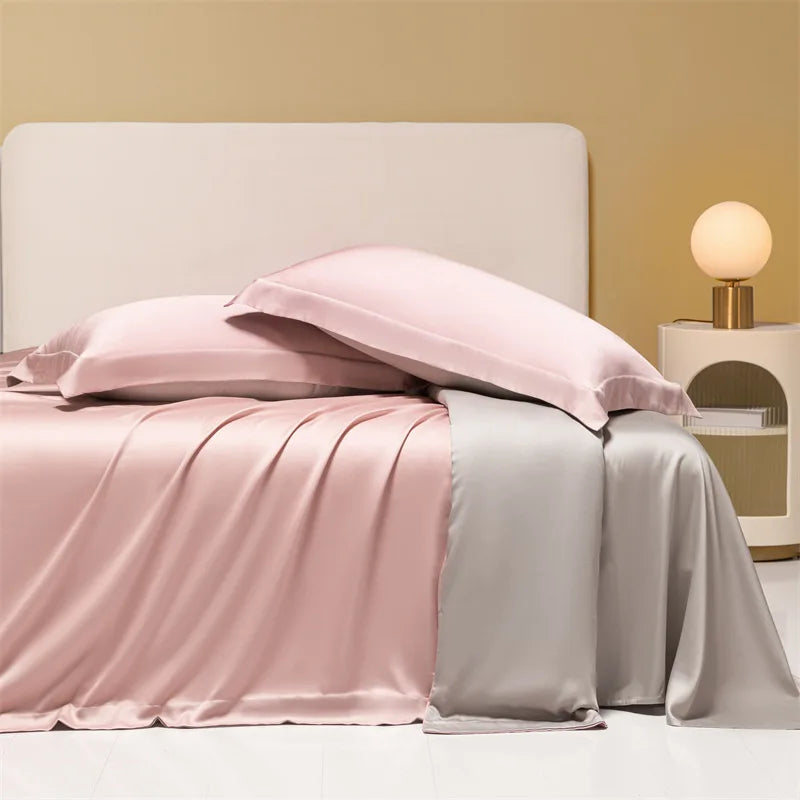 160 Lenzing Tencel four-piece Tencel summer solid color high-grade ice silk bed sheet quilt cover bedding