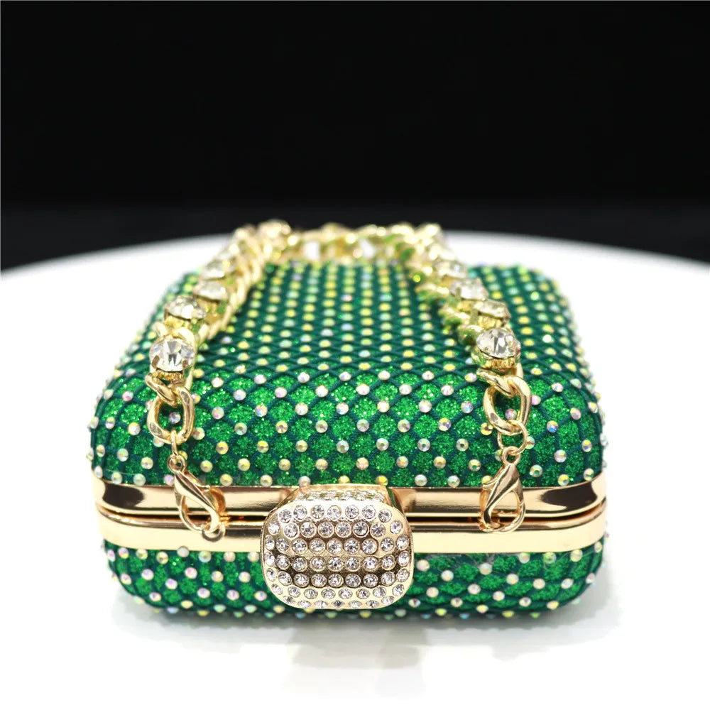 Women Evening Bags With Diamonds Style Party Handbags Metal Day Clutch Purse gold handbags for women