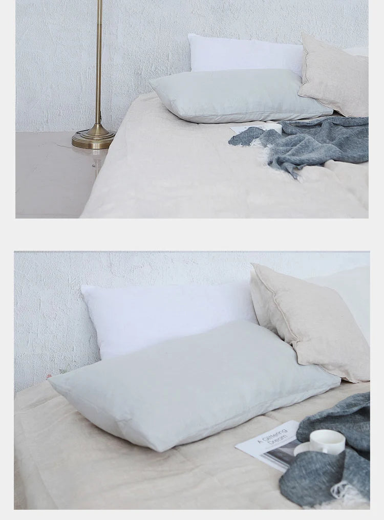 100% Linen Pillowcases, Solid Color Envelope Pillow Case, Bedding Bedroom Pillow Cover, 40x60cm/50x70cm/50x90cm