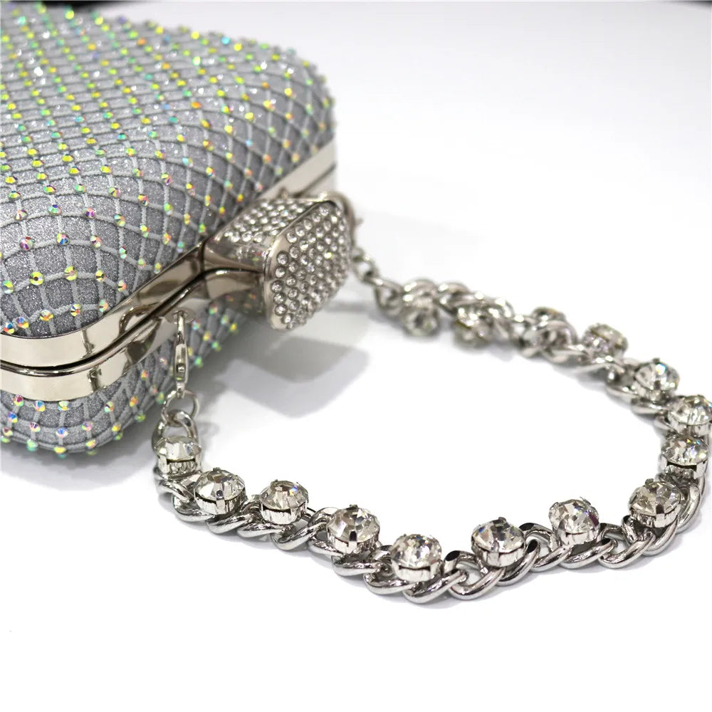 Women Evening Bags With Diamonds Style Party Handbags Metal Day Clutch Purse gold handbags for women