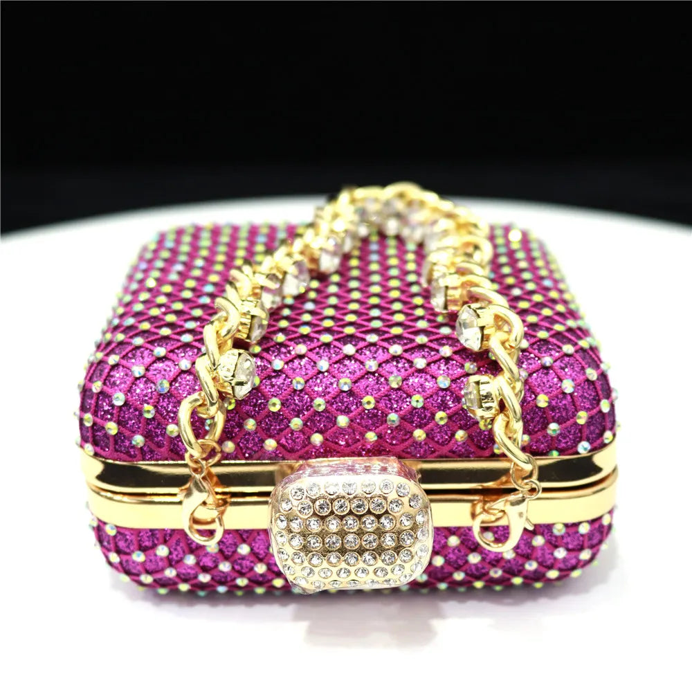 Women Evening Bags With Diamonds Style Party Handbags Metal Day Clutch Purse gold handbags for women