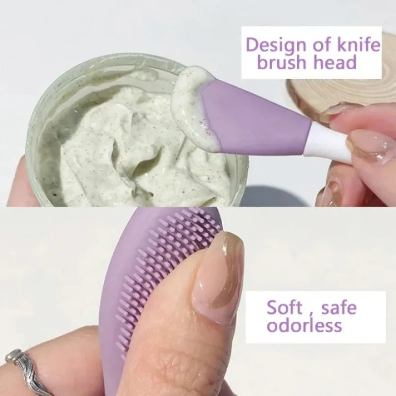 Double Head Silicone Facial Mask Brush Facial Massage Cleaning Brushes DIY Mud Film Scraper Face Care Tool Beauty 2 In 1 Brush