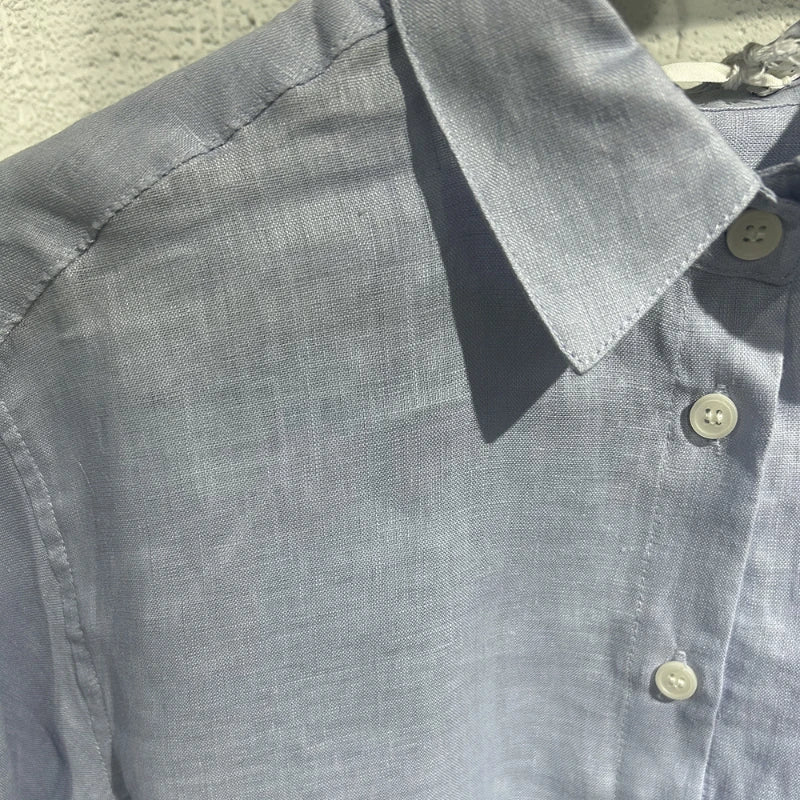 100% Linen French Ladies White Shirt 2024 Spring New Chic Casual Linen Slim Cardigan Tops Office Women's Long Sleeved Shirts
