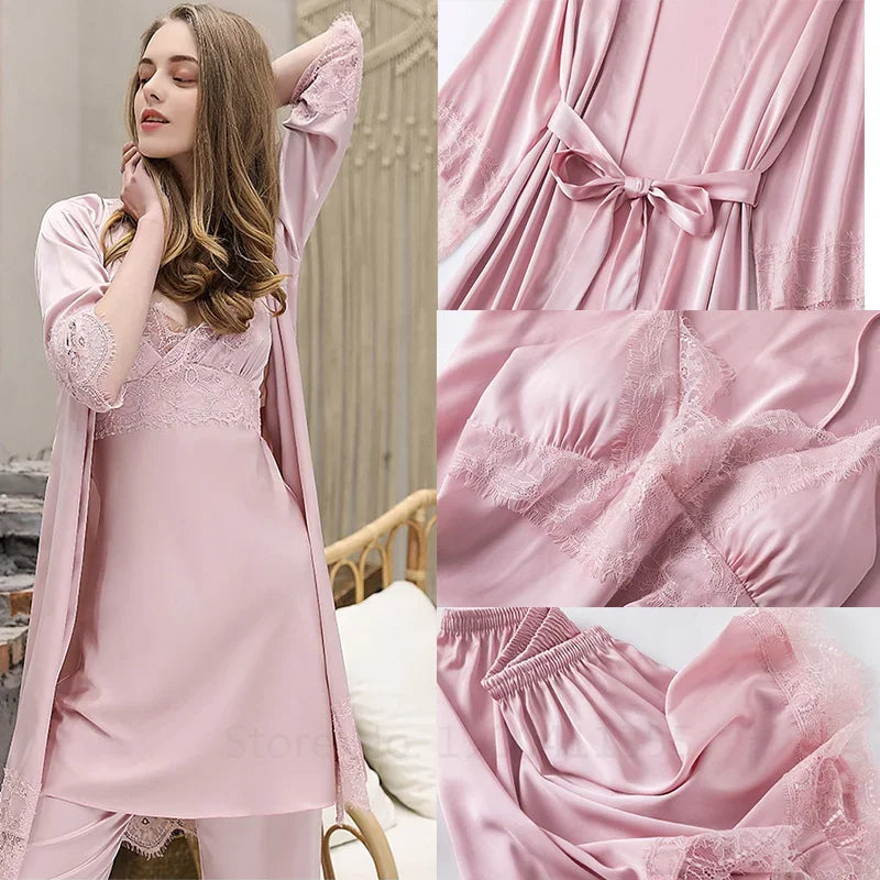 Women New Bride Bridesmaid Wedding Party Robe Female Sleepwear White Kimono Pajamas Rayon Casual Nightgown Home Clothes