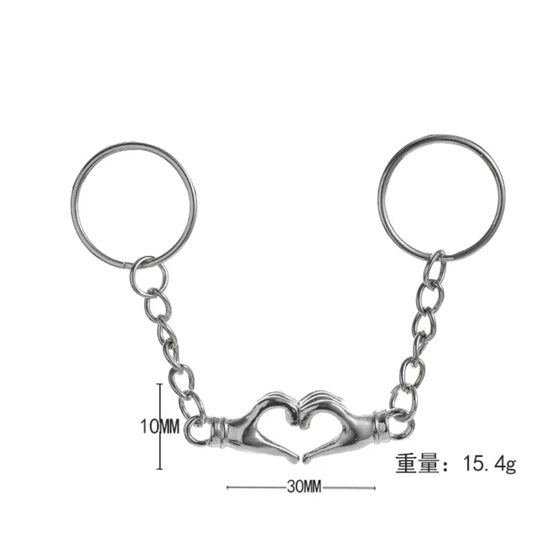 1 Pair Alloy Hand Magnet Couple Key Ring Sweet Key Chains DIY Jewelry Gifts